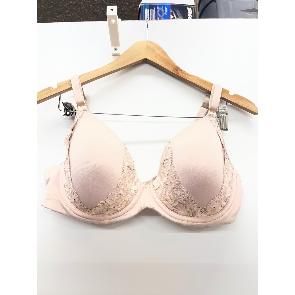 Soma Embraceable Perfect Coverage Lace Trim Underwire Bra Blush Pink 38D 052003